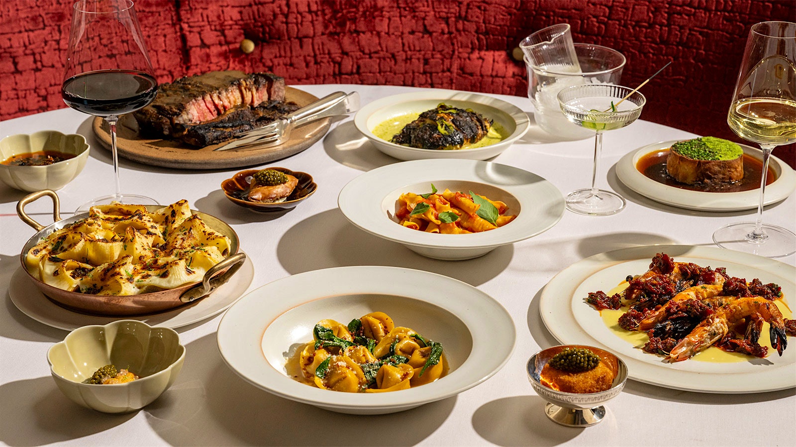 An assortment of dishes from Crane Club in New York City